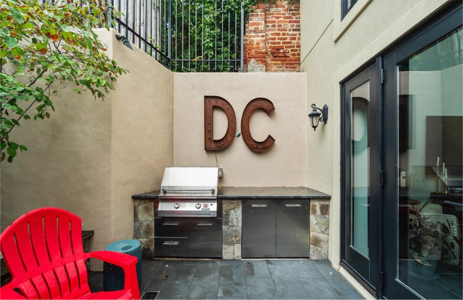 Modern Basement Lounge finished basement lounge area in Washington DC