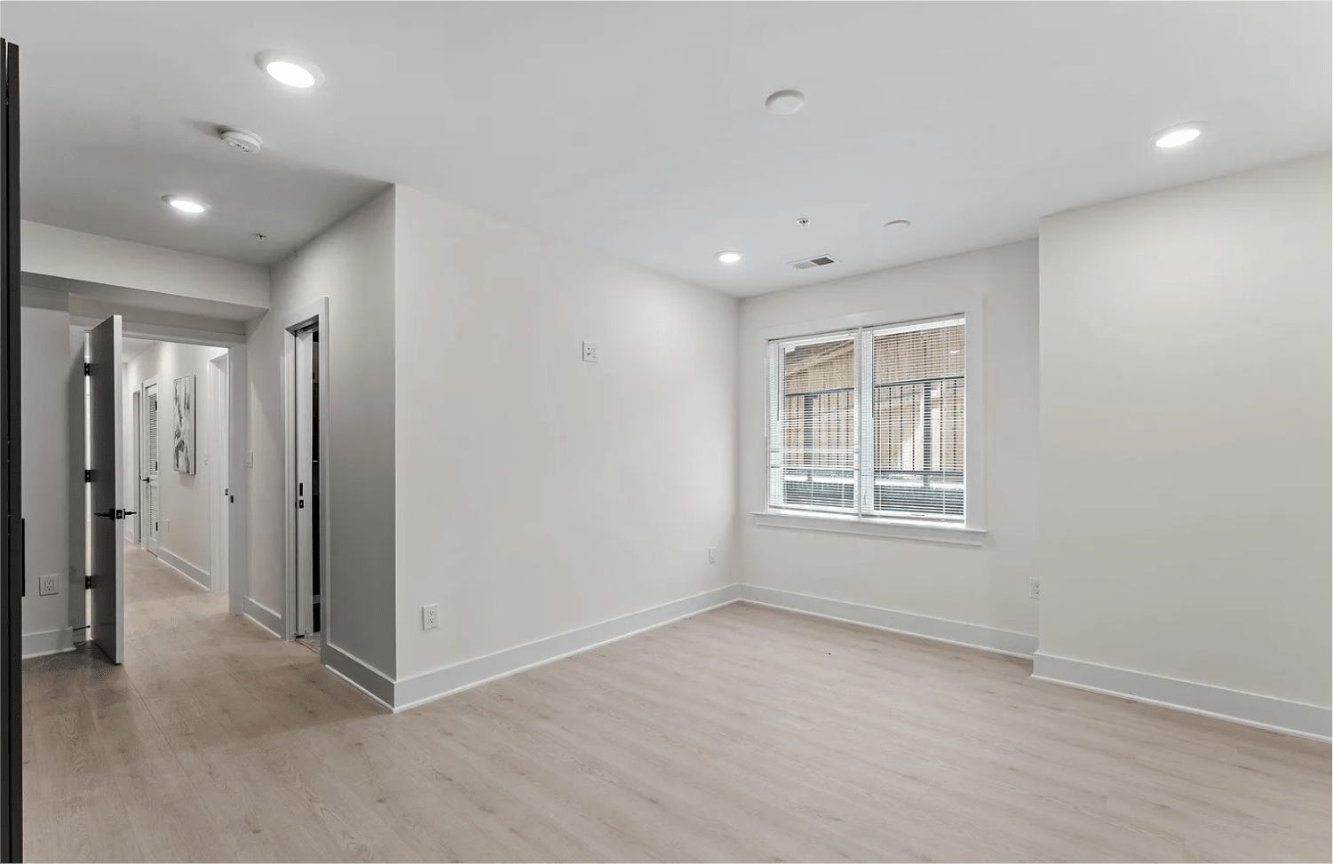 Basement Guest Suite finished basement bedroom and living area in Washington DC