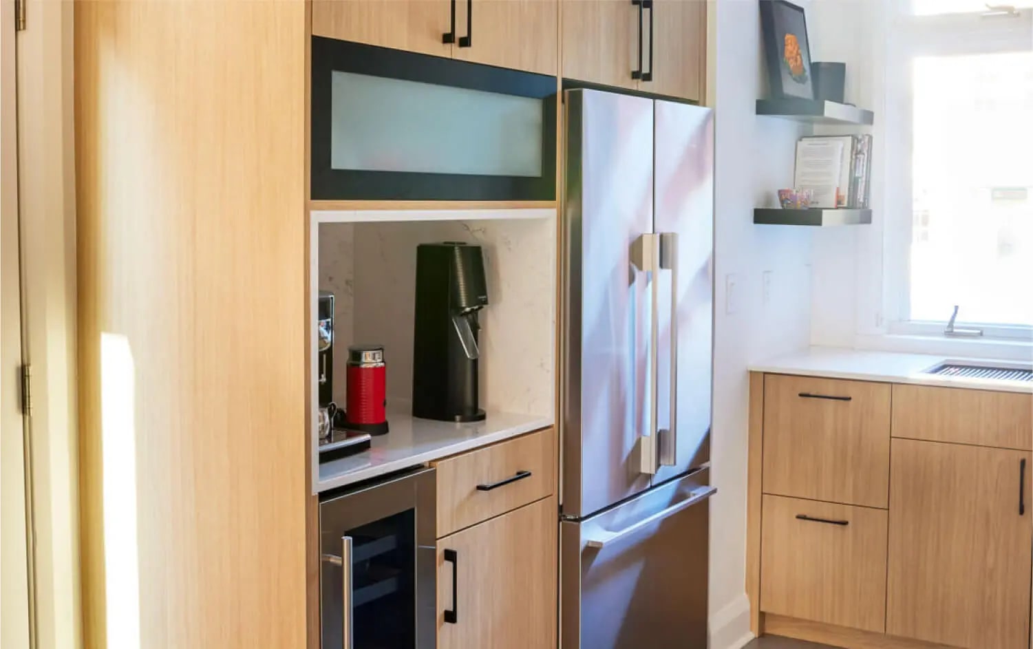 Warm Minimalist Interior — warm wood tones and modern finishes in Washington DC kitchen remodel