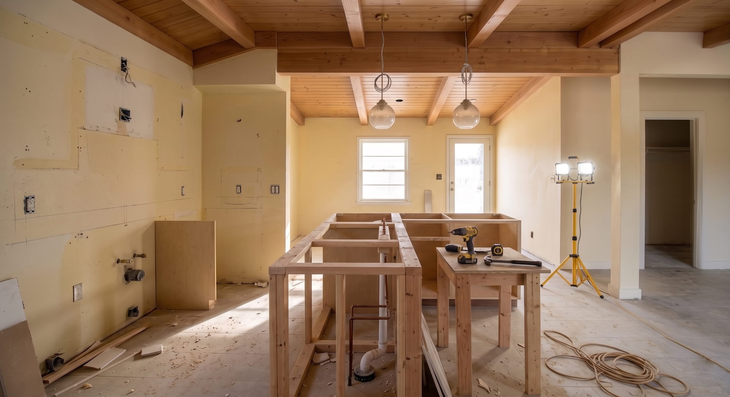 Walnut & Beam Kitchen — infrastructure, plumbing and electrical installation