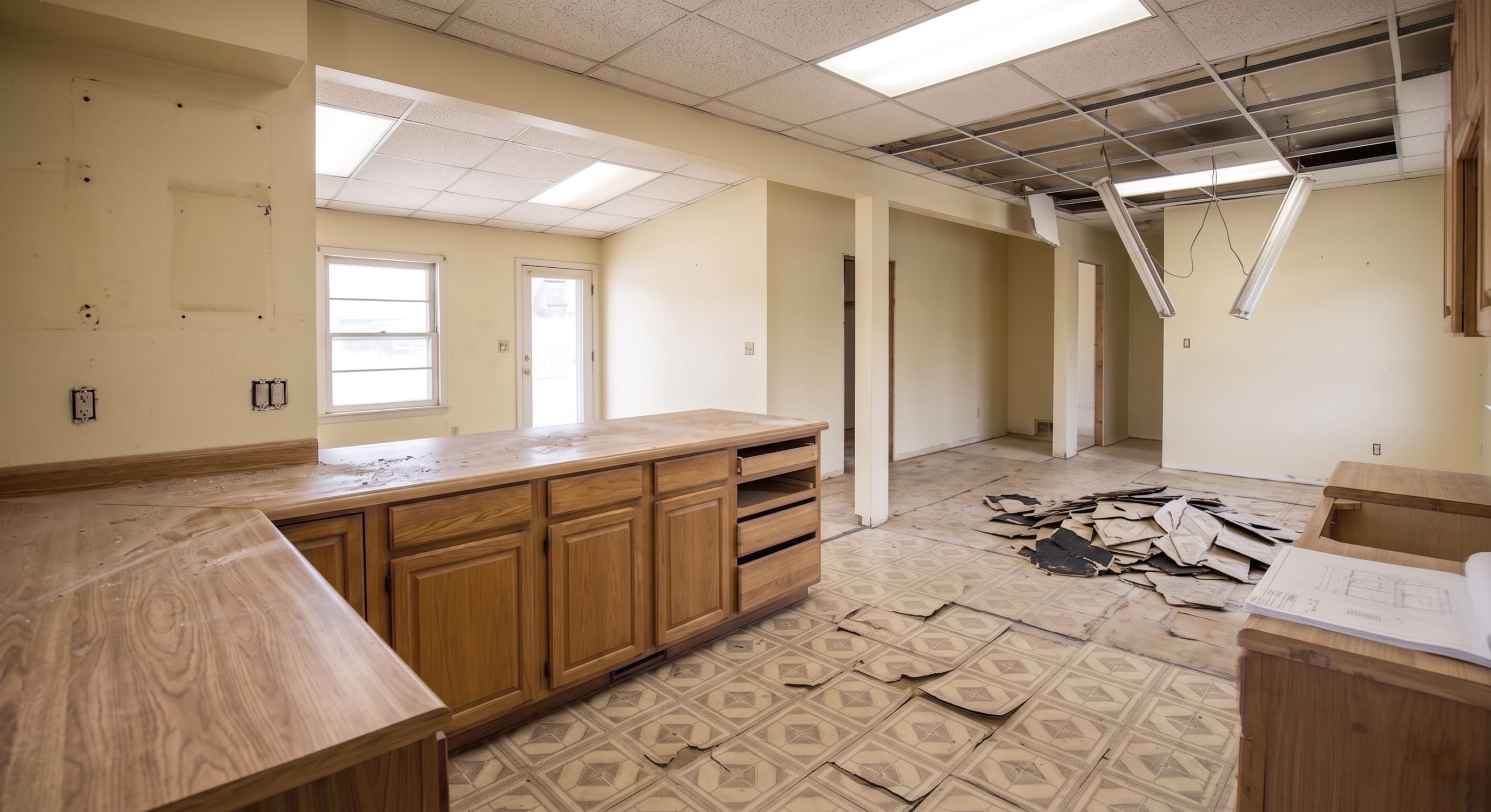 Walnut & Beam Kitchen — initial demolition and site preparation