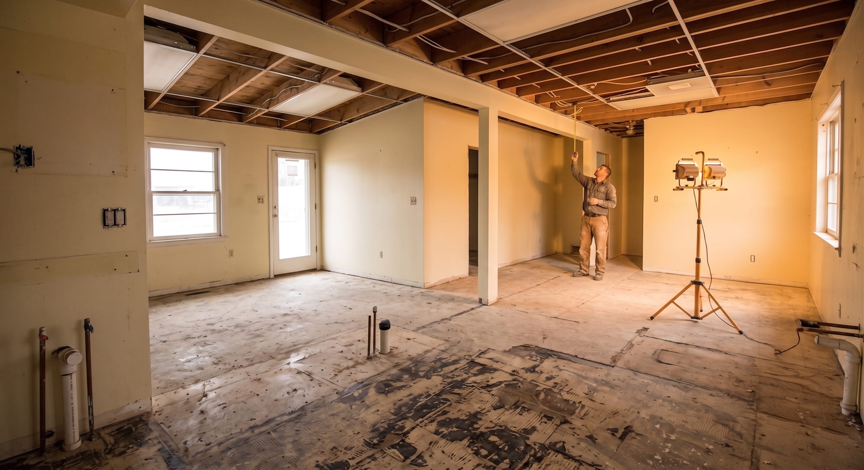 Walnut & Beam Kitchen — structural framing and layout development