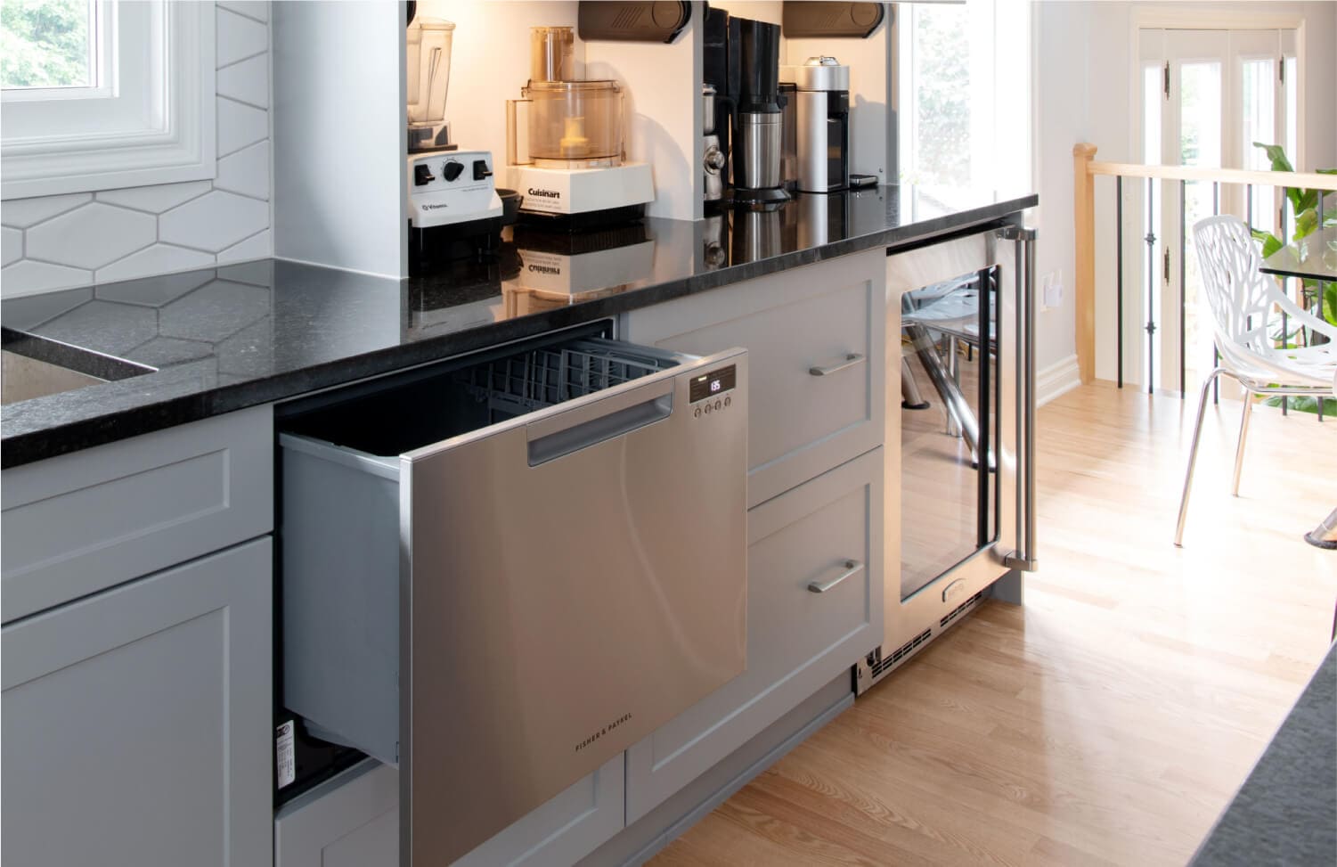 Industrial Urban kitchen remodel finished details and natural light in Washington DC