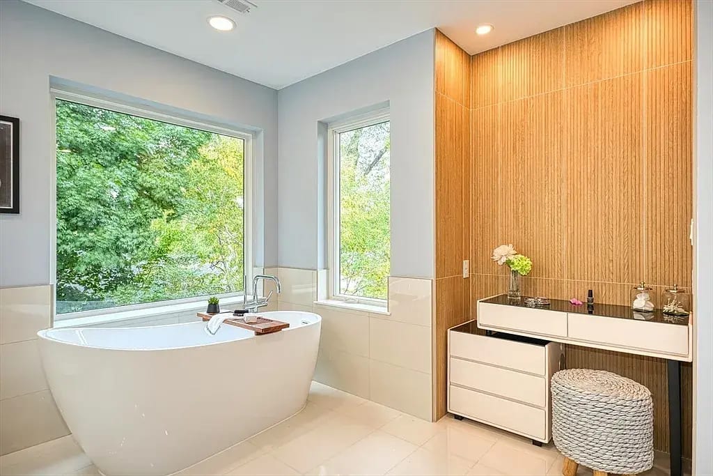 Modern Minimalist Oasis modern bath renovation with clean lines in Washington DC