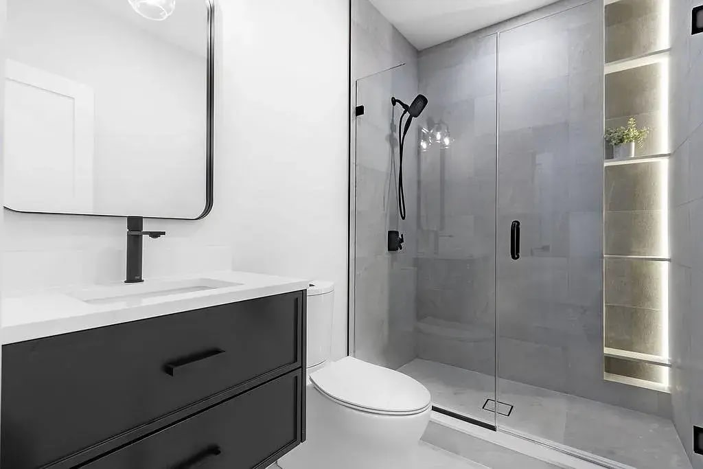Serene Spa Retreat bathroom remodel details and modern fixtures in Washington DC