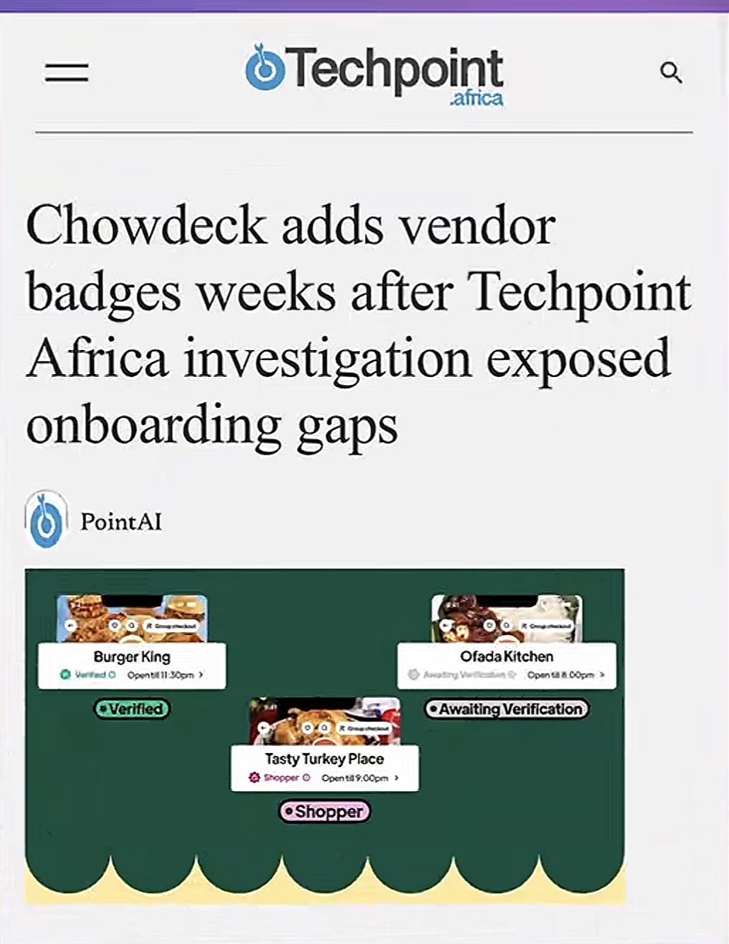 lol. That was some really great work by Techpoint Africa. in z/startups