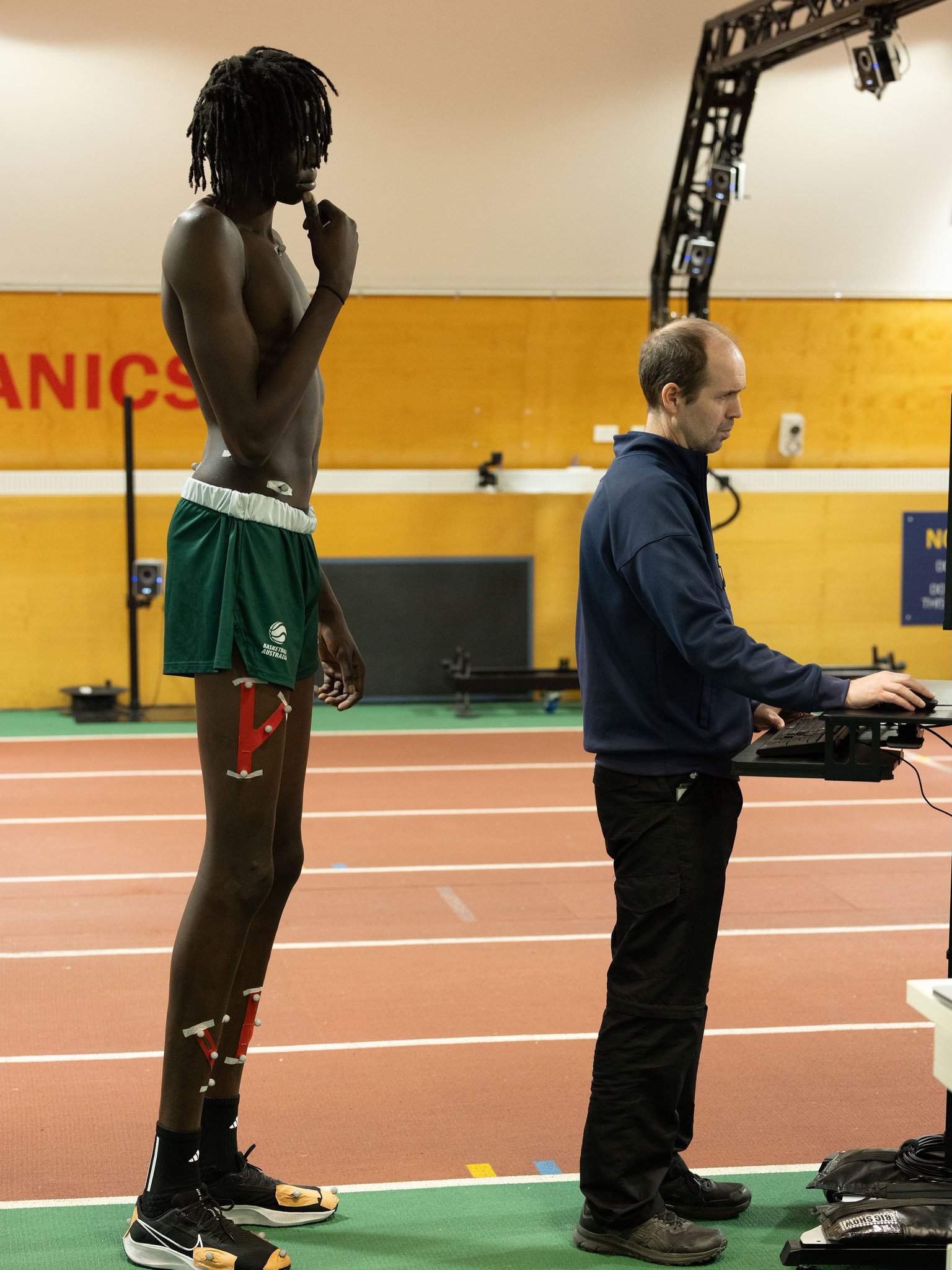Jongkuch Mach (JK), a South Sudanese Australian basketball prospect. He's 7'6" (229 cm). in z/sports
