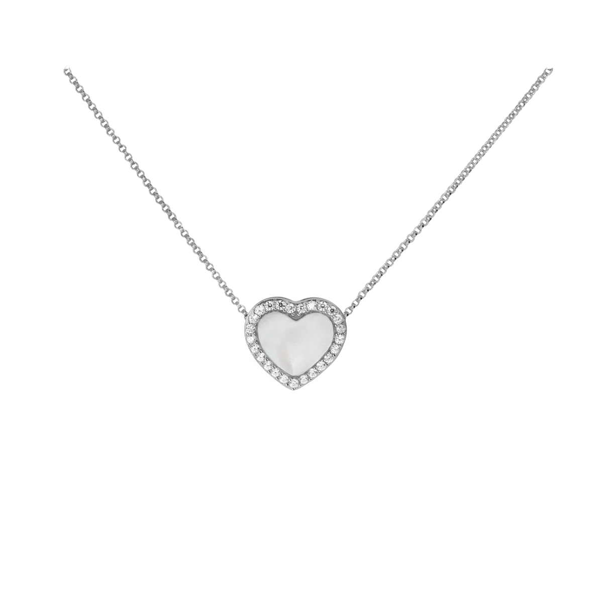 Jacques Lemans Necklace "Heart" Sterling Silver with mother-of-pearl und Cu