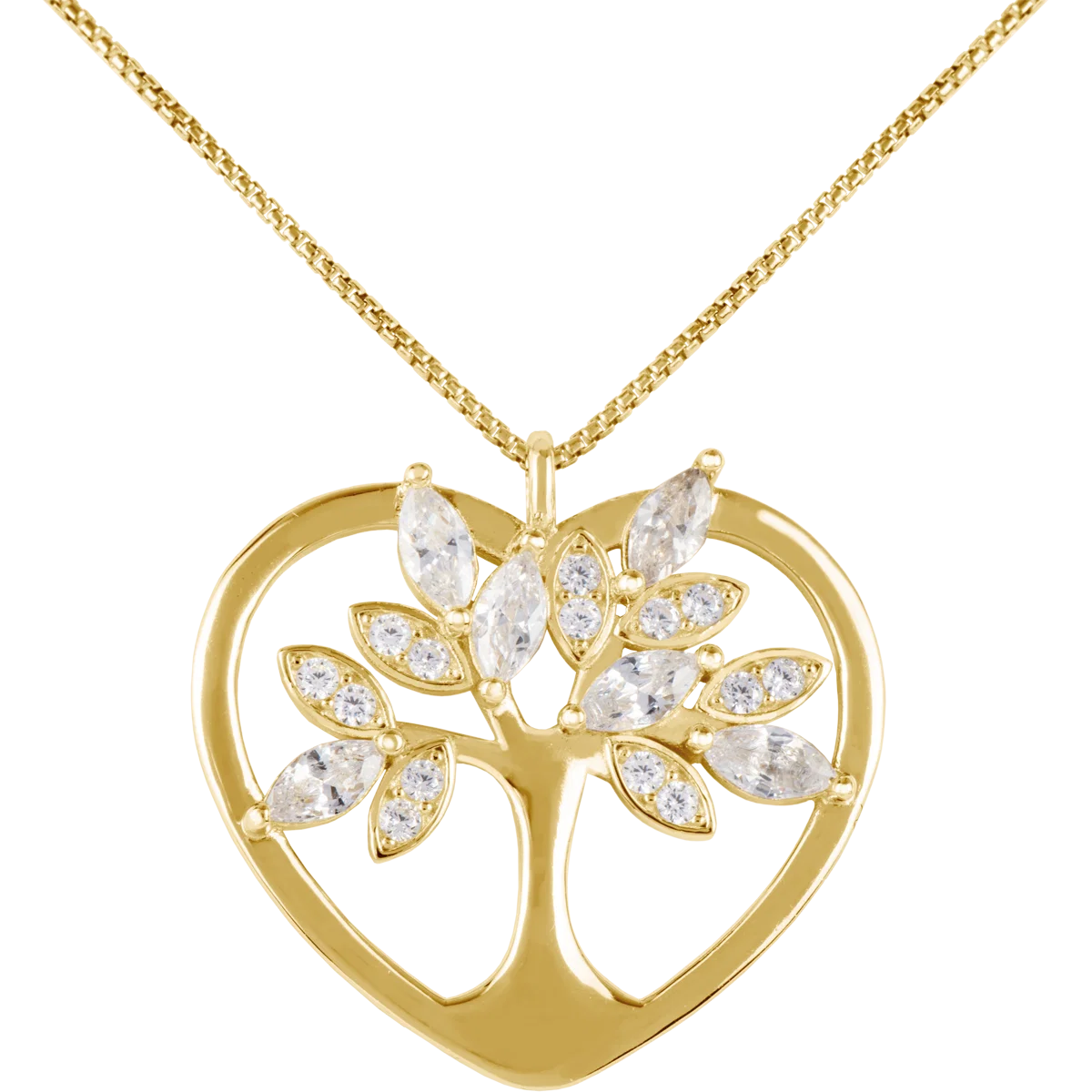 Jacques Lemans Necklace "Herz/Lebensbaum" Sterling Silver Gold Plated with