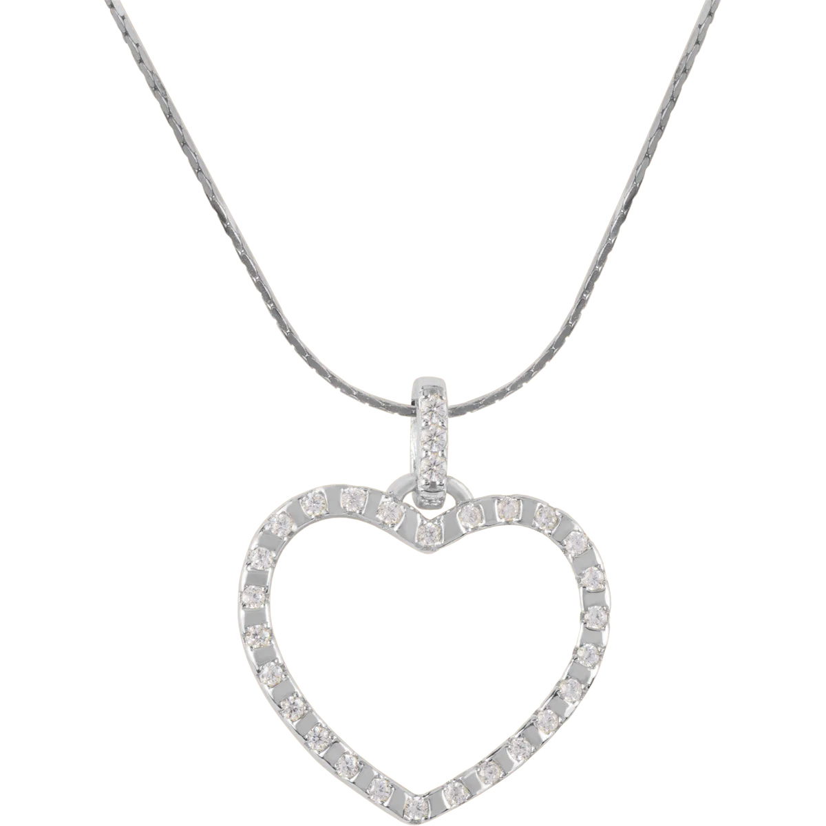 Jacques Lemans Necklace "Heart" Sterling Silver with Cubic Zirconia