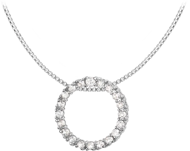 Jacques Lemans Necklace Sterling Silver with Cubic Zirconia