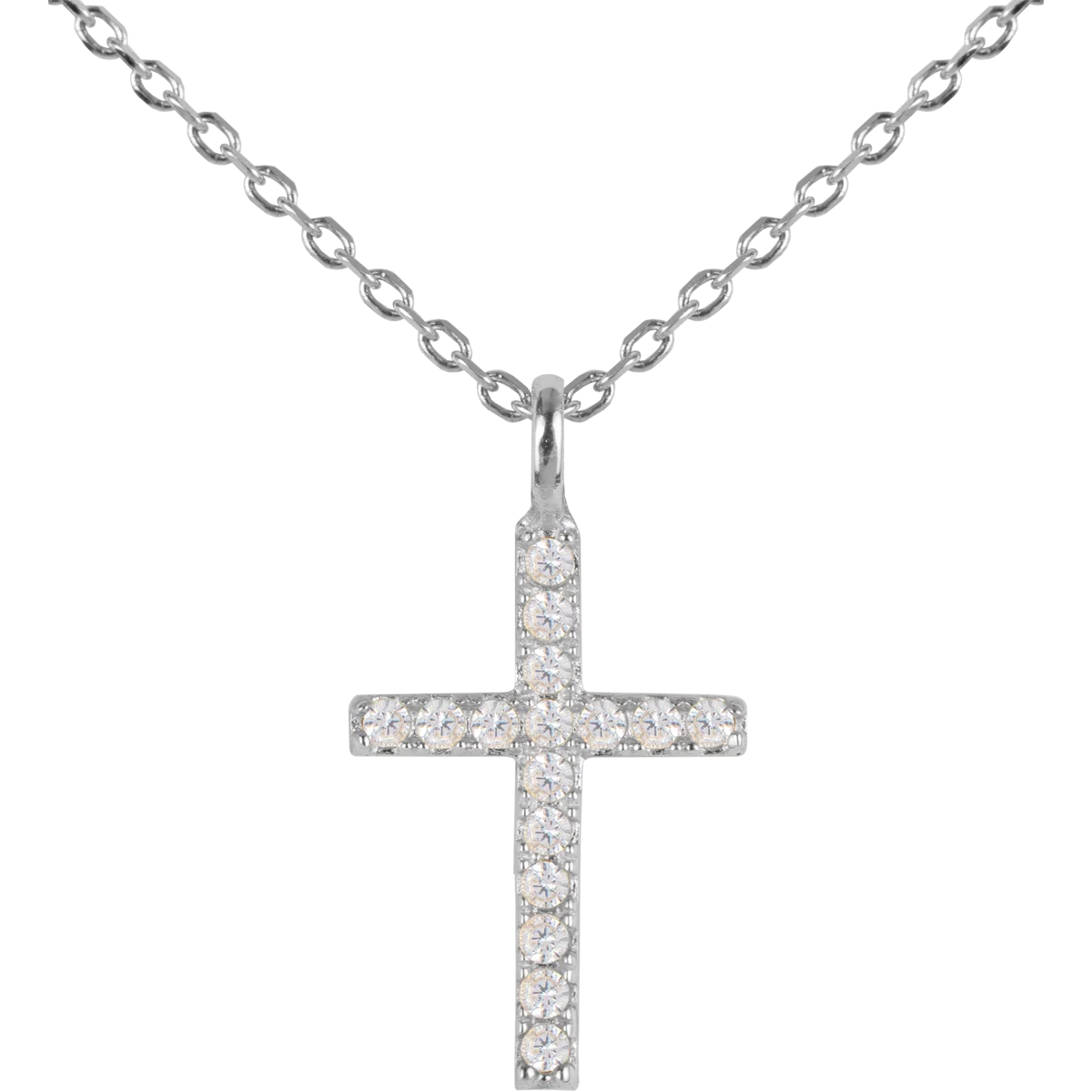 Jacques Lemans Necklace "Kreuz" Sterling Silver with Cubic Zirconia