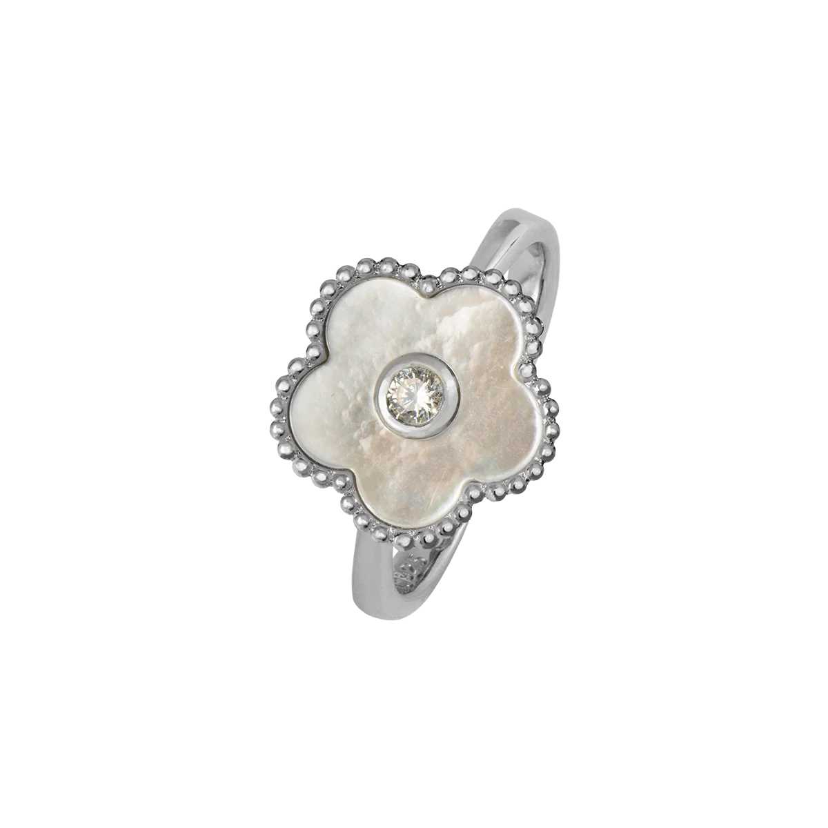 Jacques Lemans Ring "Flower" Sterling Silver with mother-of-pearl/Cubic Zir