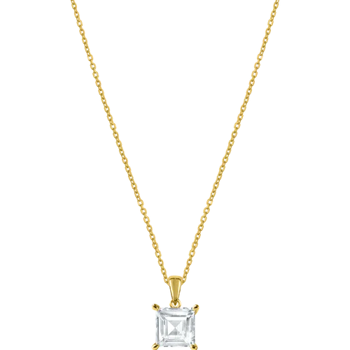 Jacques Lemans Necklace Sterling Silver Gold Plated with Cubic Zirconia