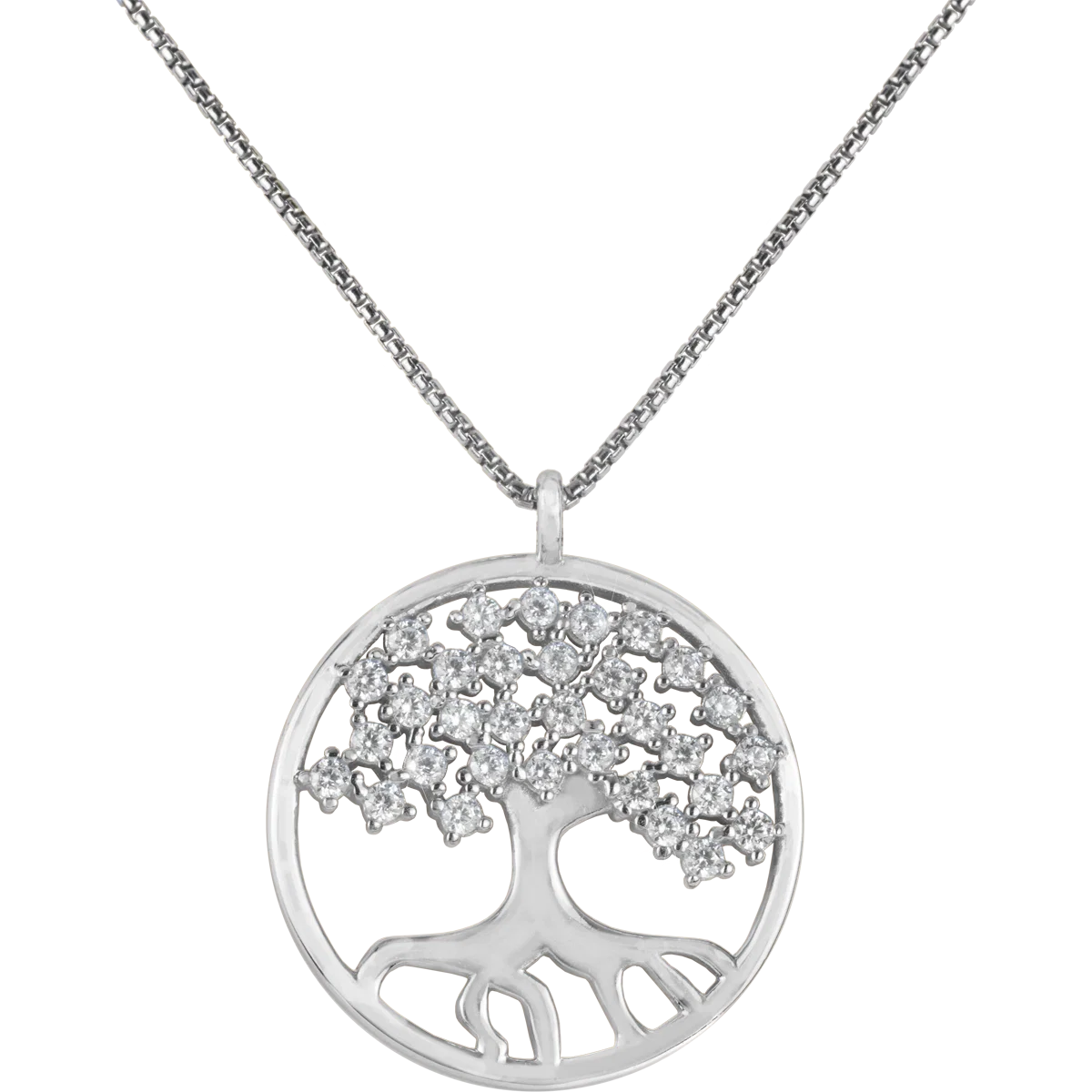 Jacques Lemans Necklace "Lebensbaum" Sterling Silver with Cubic Zirconia