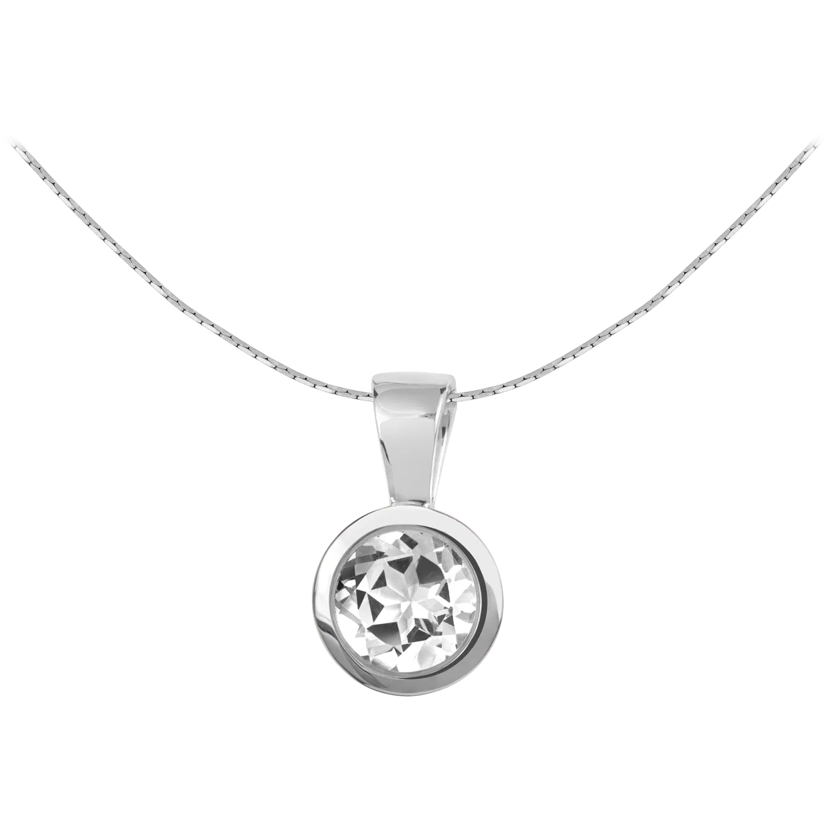 Jacques Lemans Necklace Sterling Silver with Cubic Zirconia
