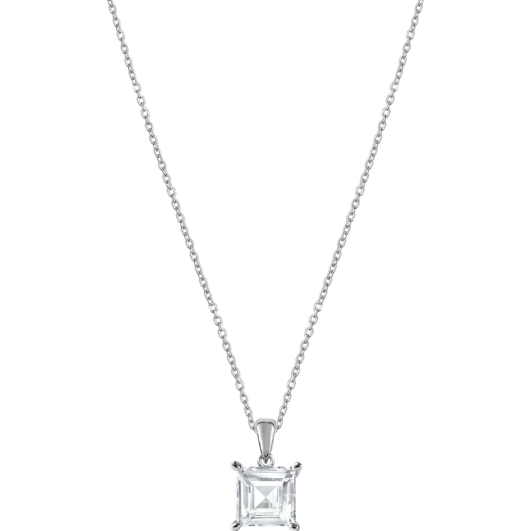 Jacques Lemans Necklace Sterling Silver with Cubic Zirconia