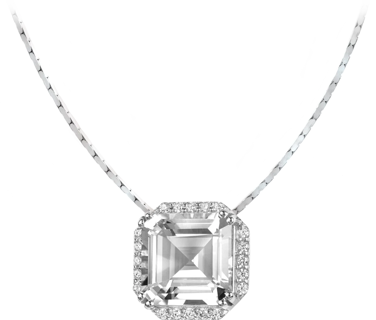 Jacques Lemans Necklace Sterling Silver with Cubic Zirconia