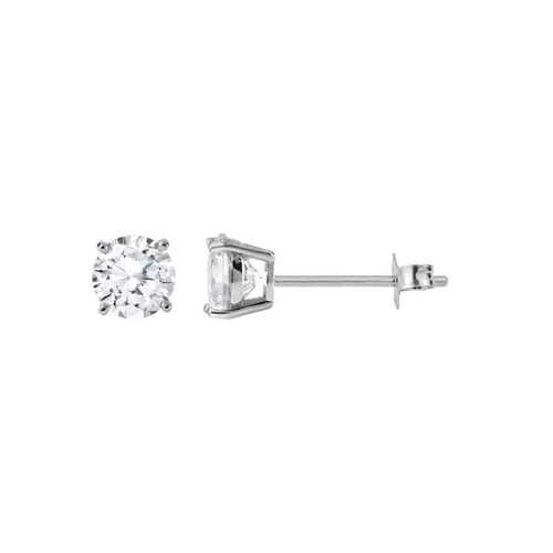 Jacques Lemans Solitaire Stud Earings Sterling Silver with Cubic Zirconia 4