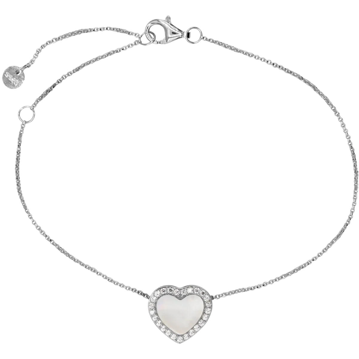 Jacques Lemans Bracelet "Heart" Sterling Silver with mother-of-pearl und Cu