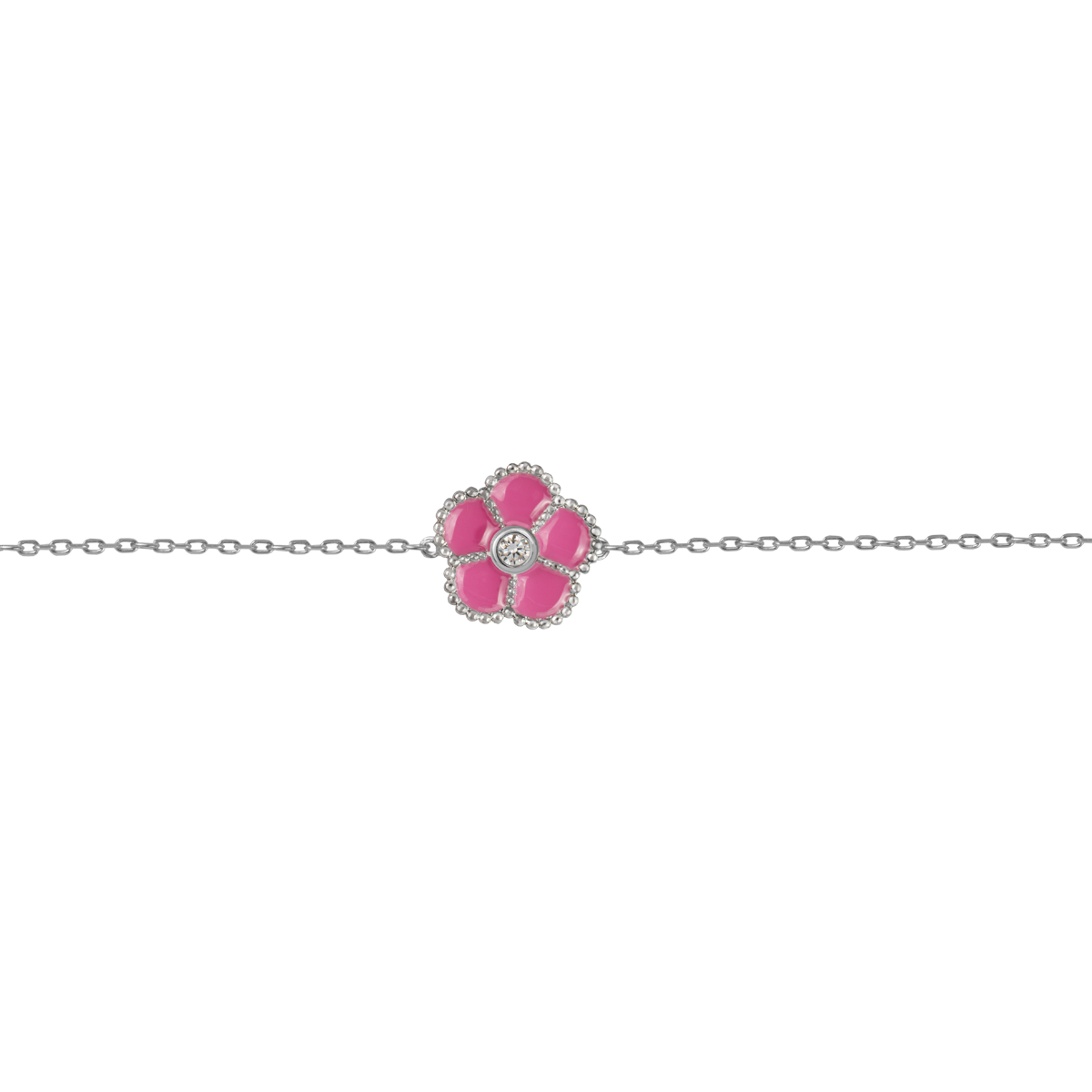 Bracelet "Flower" Sterling silver mit Enamel/Zirconia