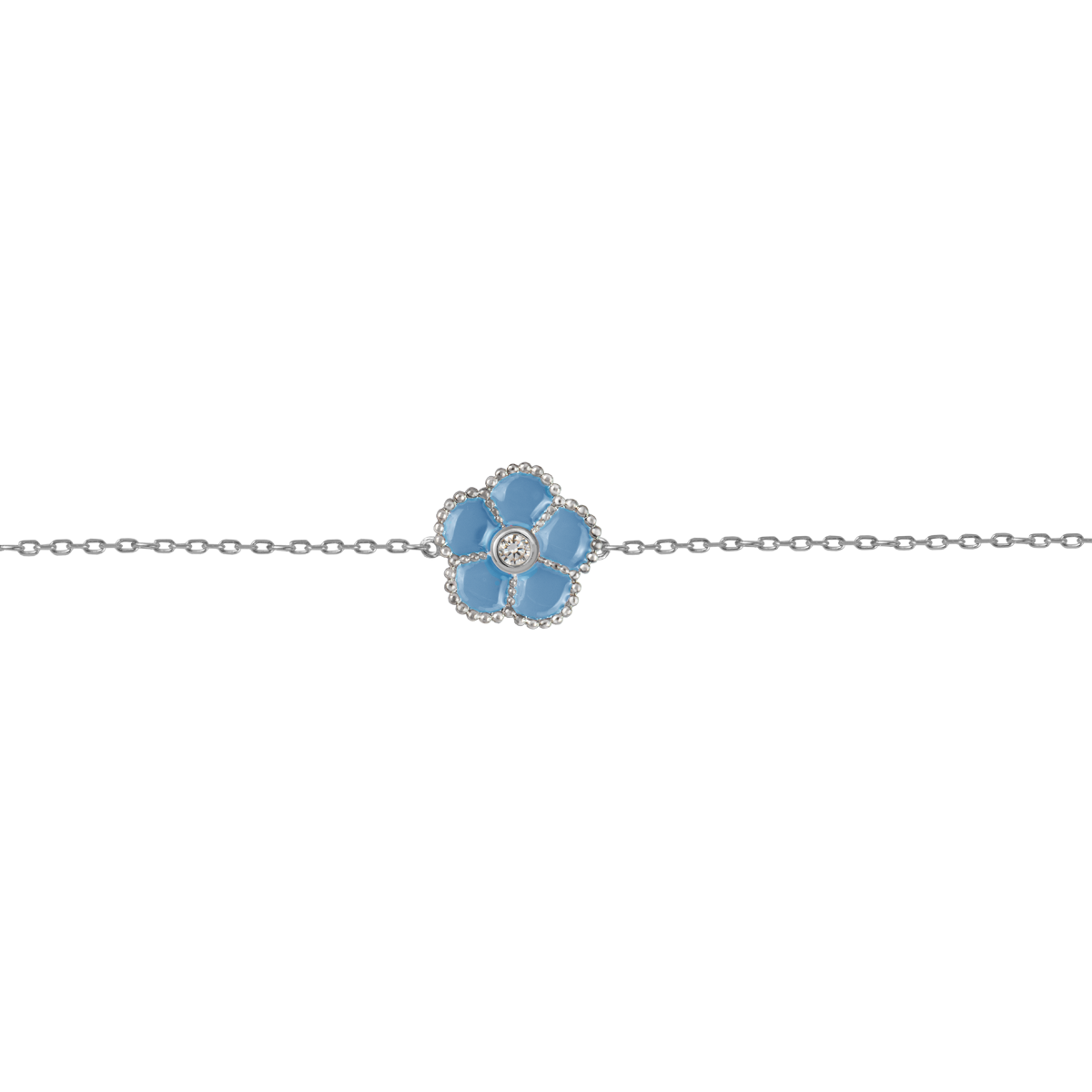 Bracelet "Flower" Sterling silver mit Enamel/Zirconia