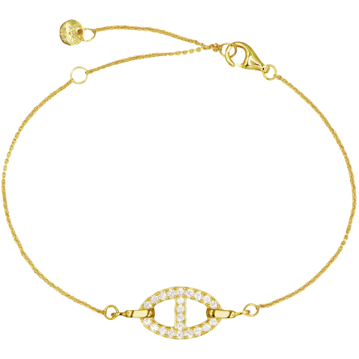 Bracelet Sterling silver gold plated with Zirconia