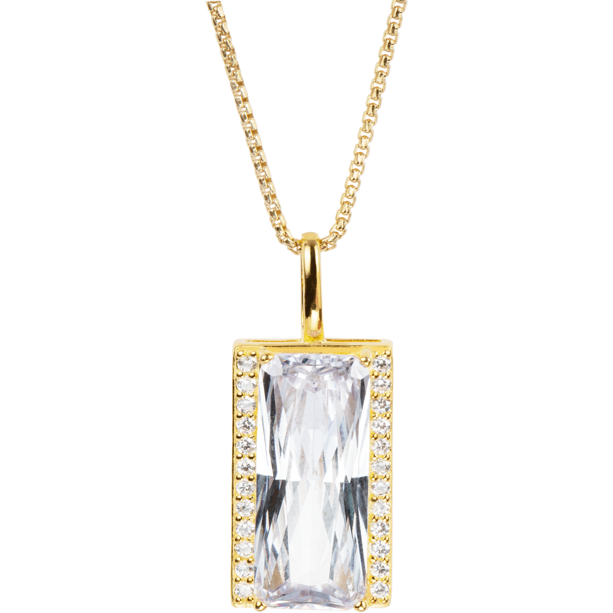 Necklace Sterling silver gold plated with Zirconia