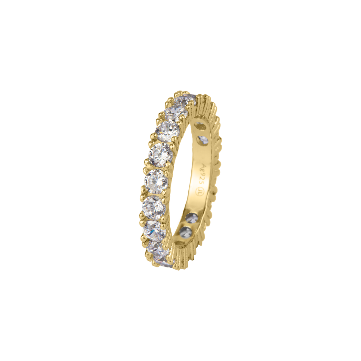 Ring Sterling silver gold plated with Zirconia