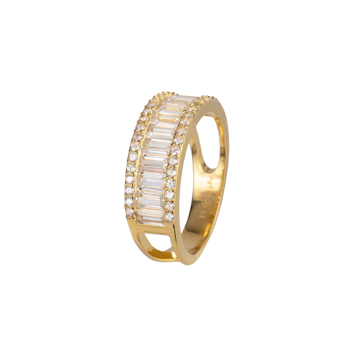 Ring Sterling silver gold plated with Zirconia