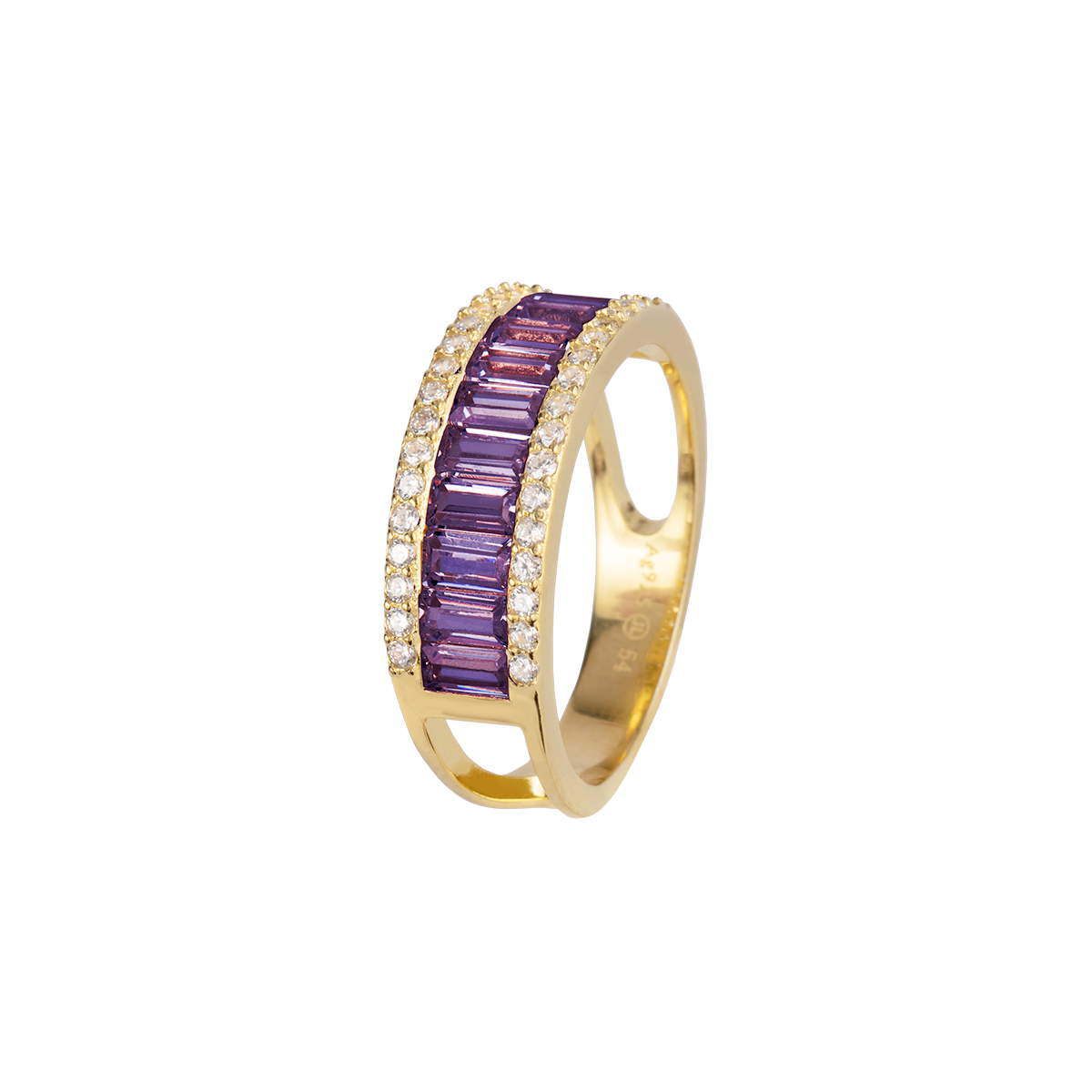 Ring Sterling silver gold plated with Zirconia