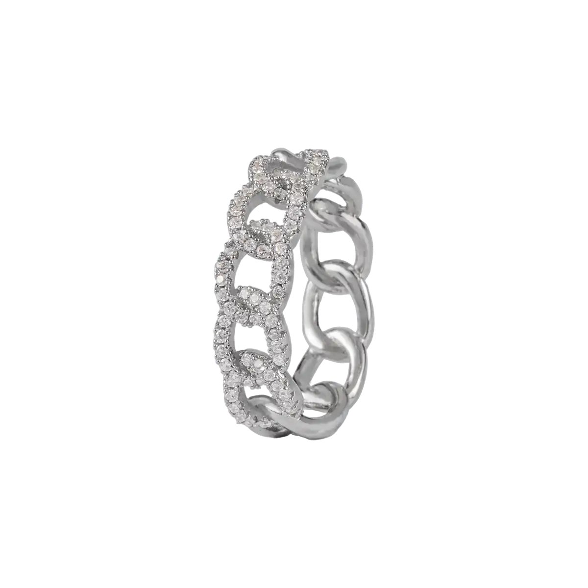Panzer Ring Sterling silver with Zirconia