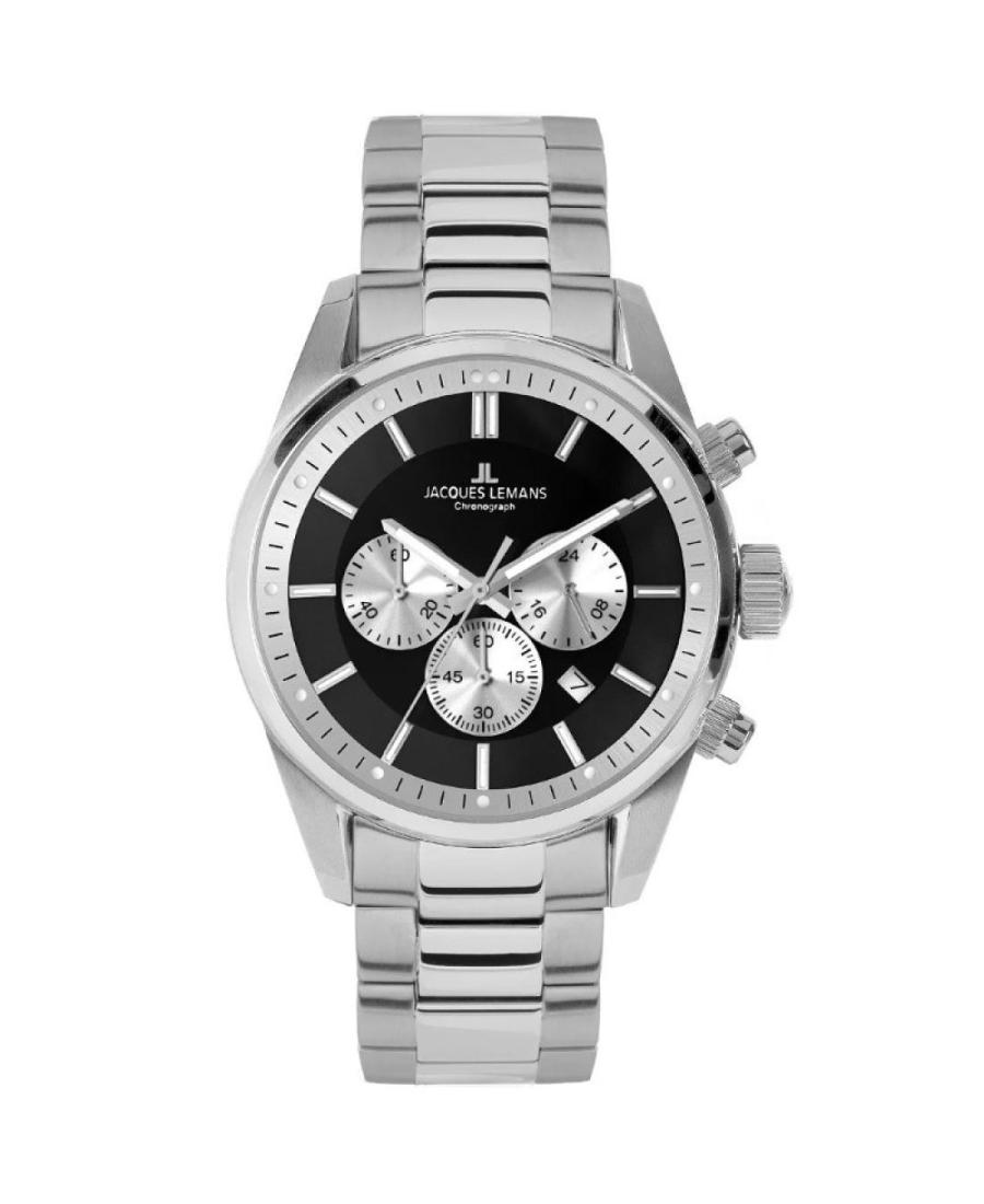Men Classic Sports Quartz Analog Watch Chronograph JACQUES LEMANS 42-6.1E Silver Dial 42mm