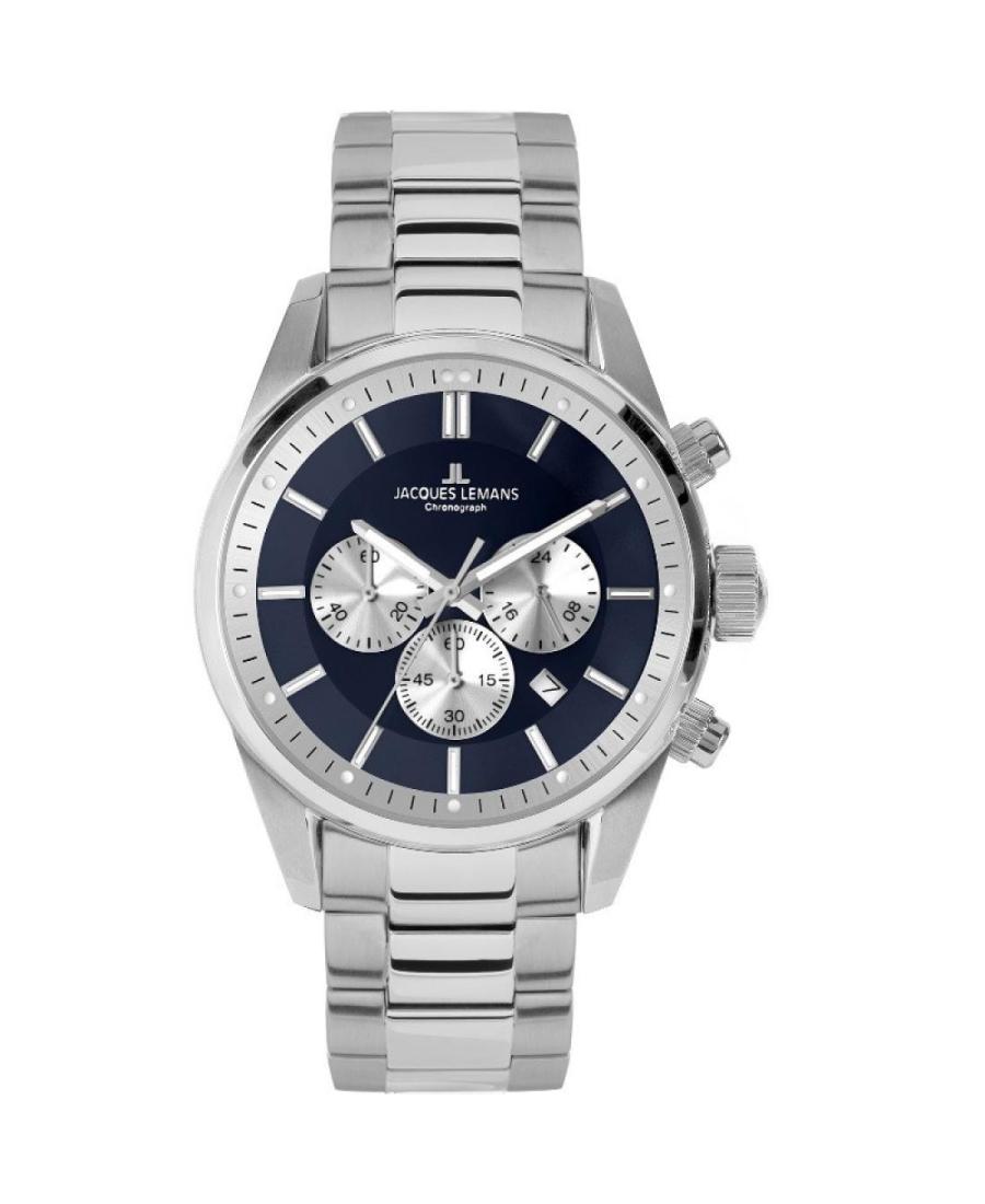 Men Classic Quartz Watch Chronograph JACQUES LEMANS 42-6.1F Blue Dial 42mm