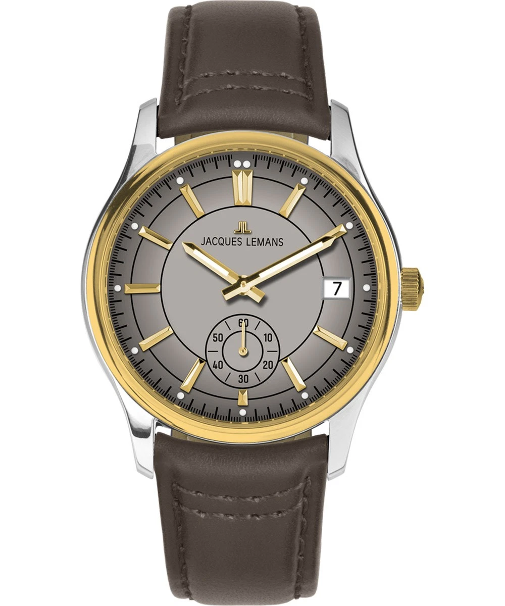 Jacques Lemans 1-2197M Men's Wristwatch Derby Brown/Grey