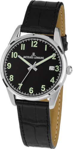 JACQUES LEMANS Liverpool Sport 1-2069A Women's Watch Steel Leather Quartz 10Bar