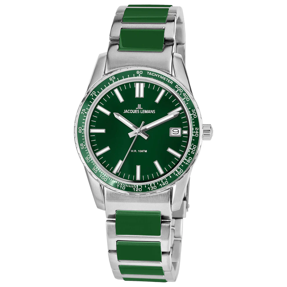 Jacques Lemans  Liverpool Quartz Green Dial Unisex Watch