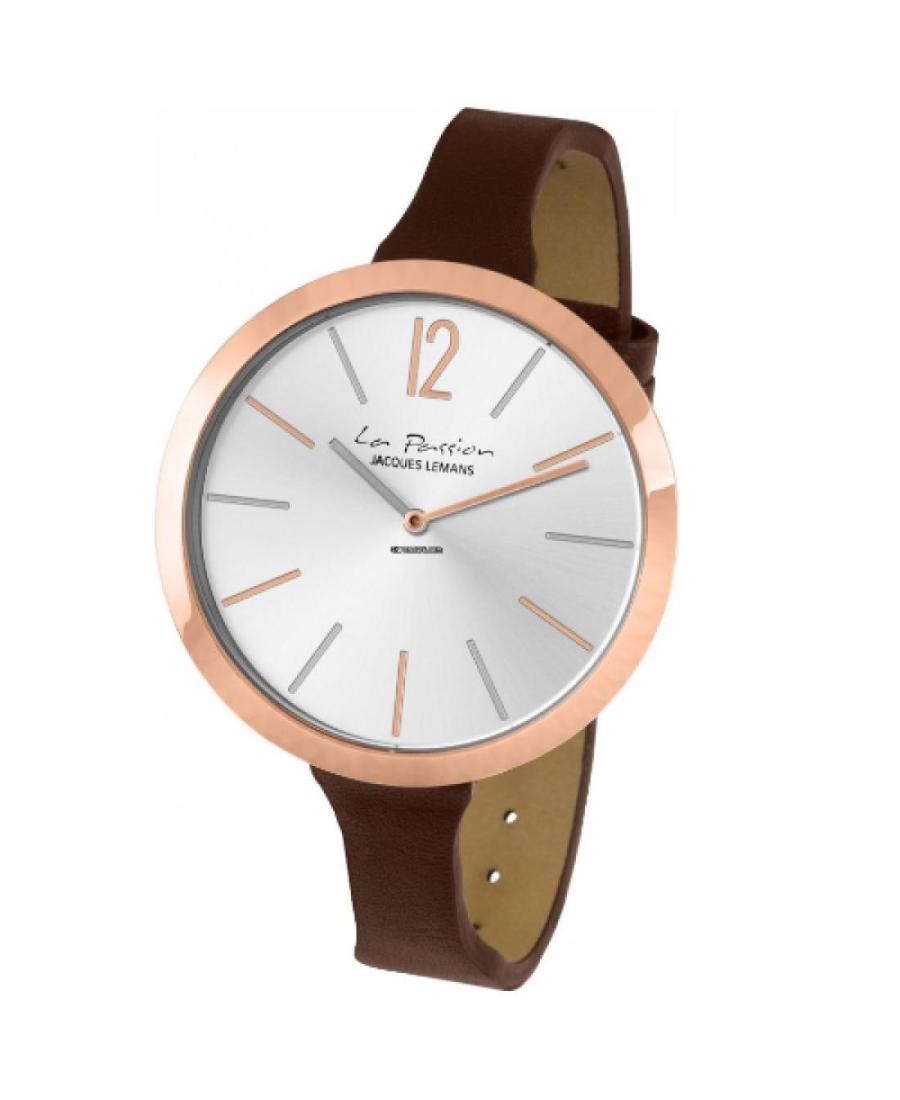 Women Fashion Quartz Analog Watch JACQUES LEMANS LP-115C Silver Dial 44mm