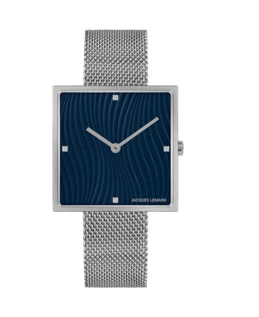 Women Fashion Classic Quartz Analog Watch JACQUES LEMANS 1-2094C Blue Dial 30mm