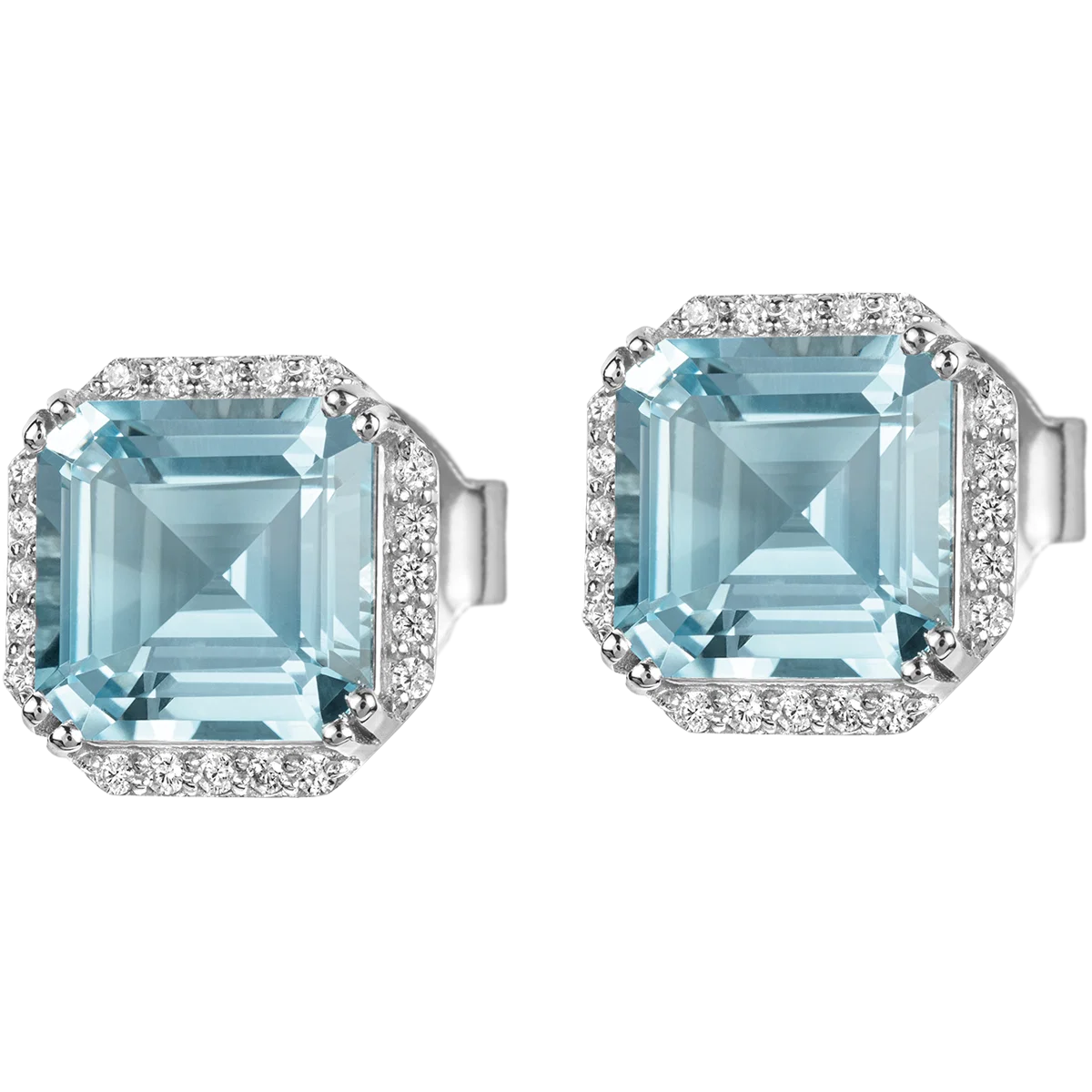 Jacques Lemans Stud Earings Sterling Silver with Cubic Zirconia