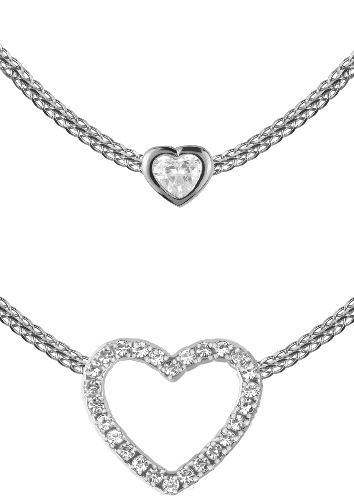 Jacques Lemans Necklace Sterling Silver with Cubic Zirconia