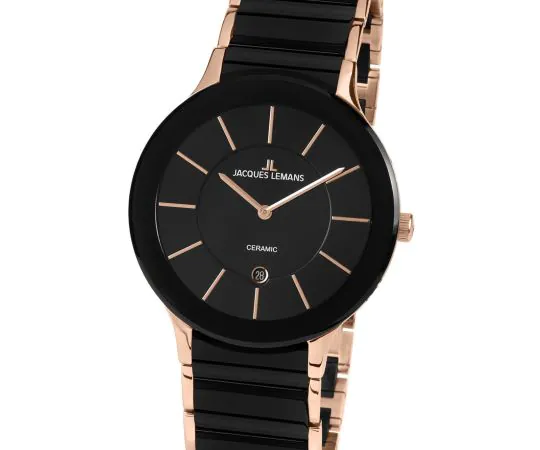 Jacques Lemans 1-1855C Dublin Ceramic Mens Watch 38mm 5 ATM