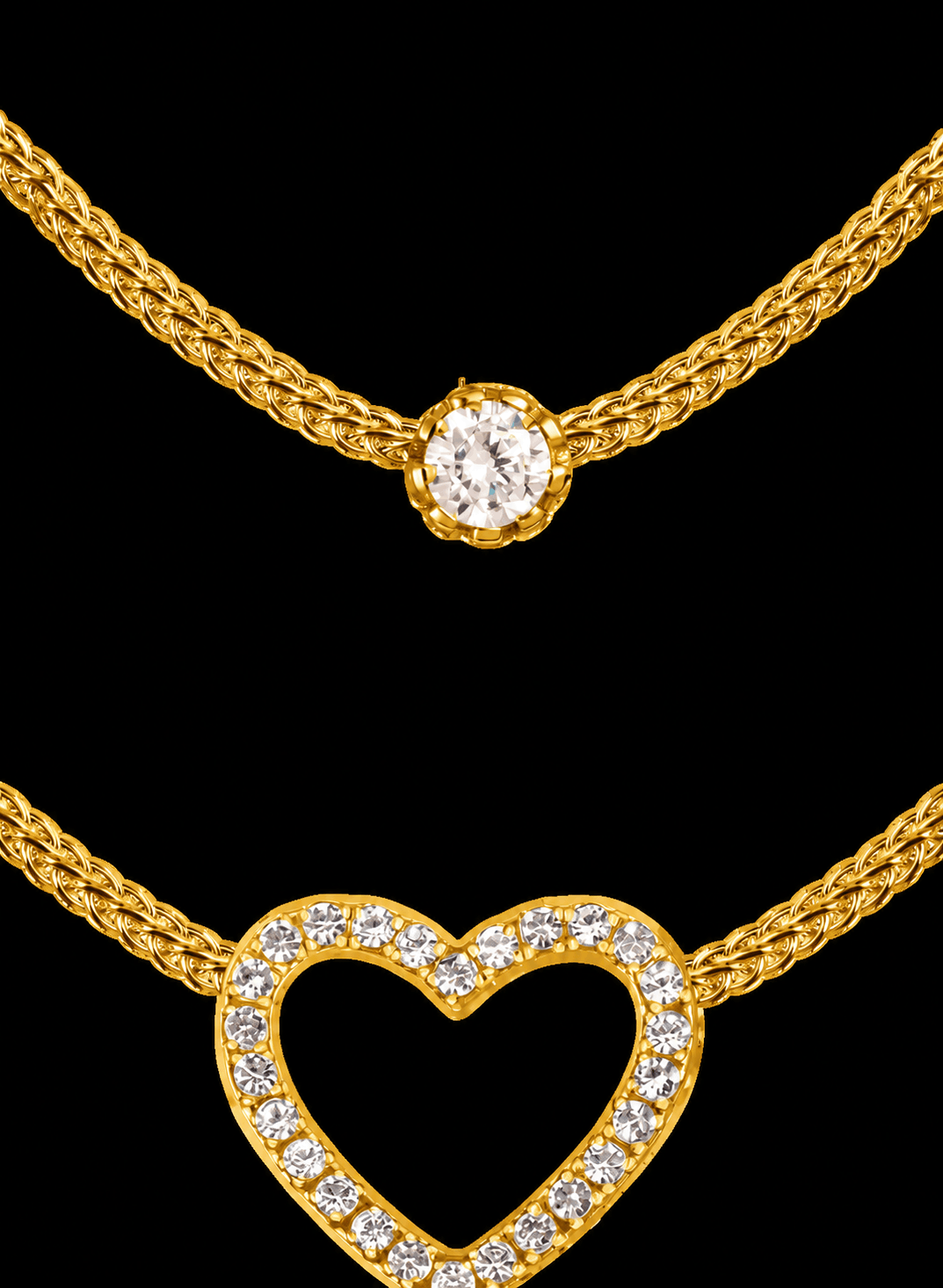 Jacques Lemans Necklace Sterling Gold with Cubic Zirconia