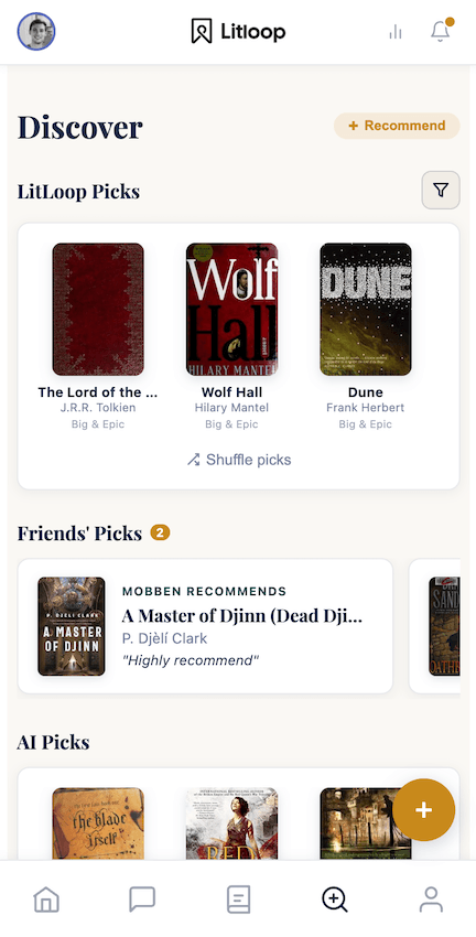 Litloop incoming recommendations