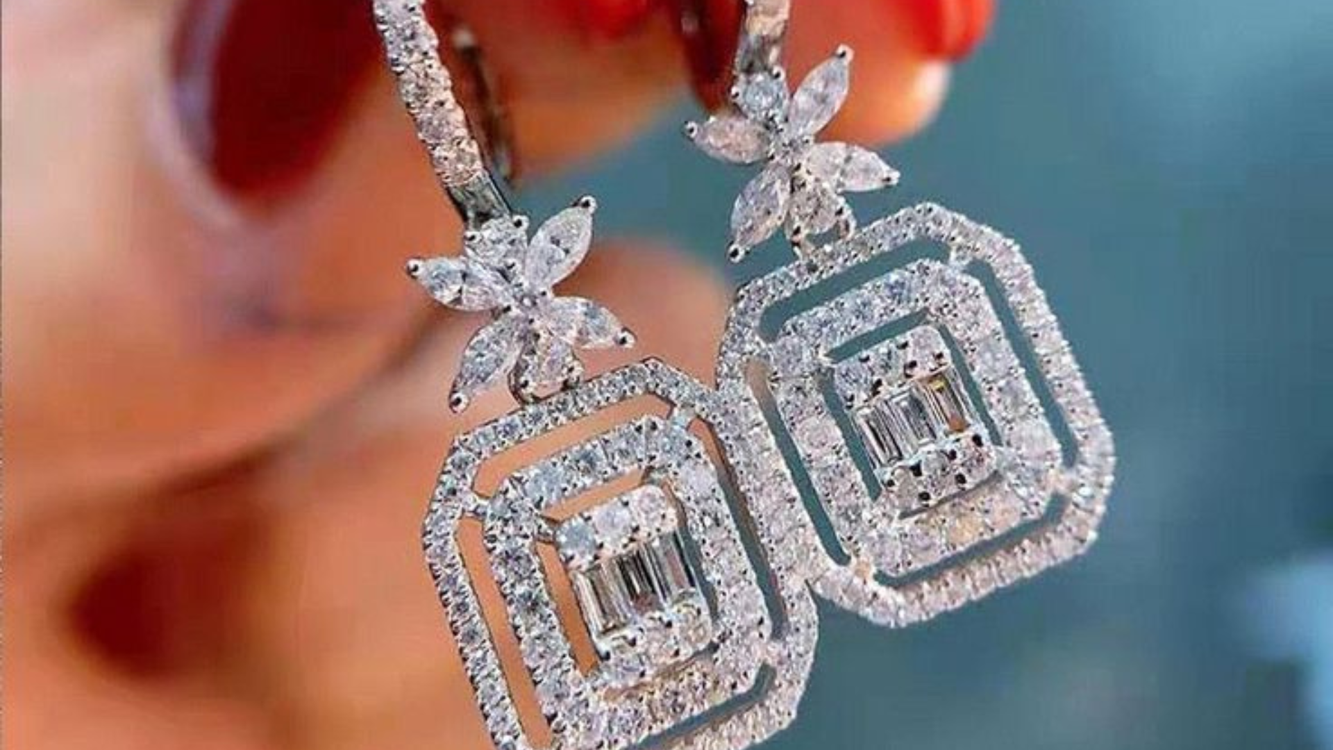 Custom-designed earring with gold finish