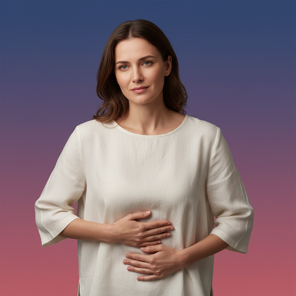 A woman enjoying relief from menstrual cramps