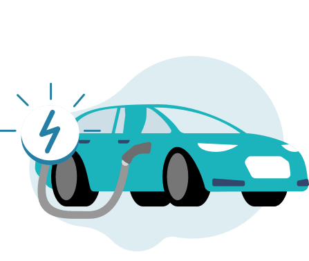 Illustration of an electric car