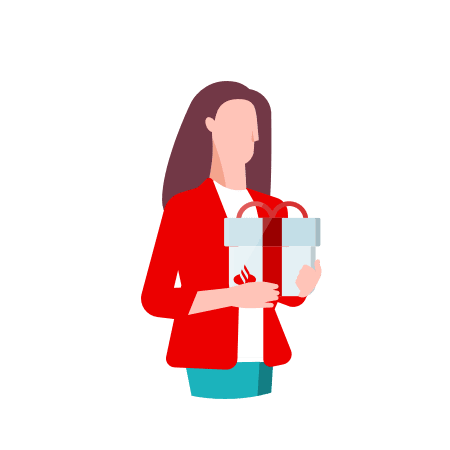 Illustration of a woman holding a gift
