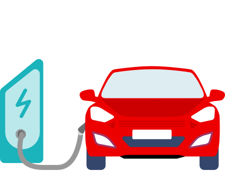 Illustration of an EV charging station