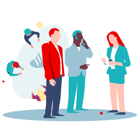 Illustration of a group of professionals